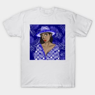 the muse woman from panama sunset beach in ecopop talavera mexican art T-Shirt